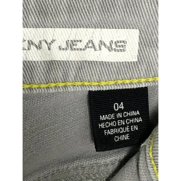 DKNY Jeans Pants Womens 4 Gray Soho Skinny Stretch Denim Zip Fly Five Pocket - Picture 4 of 9